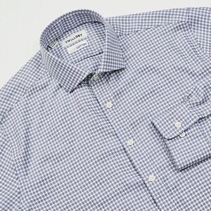 Twillory Shirt Mens 16.5 32 33 Blue Button Up Tailored Houndstooth Long Sleeve